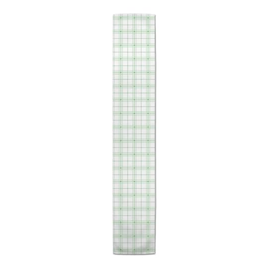 72" Green & White Clover Plaid Poly Twill Table Runner